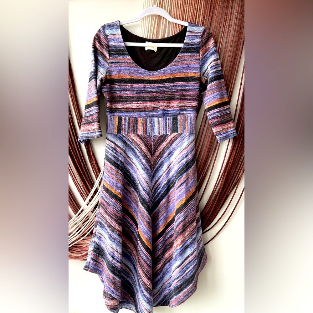Anthropologie Maeve Multi Color Stripe Dress Size Small